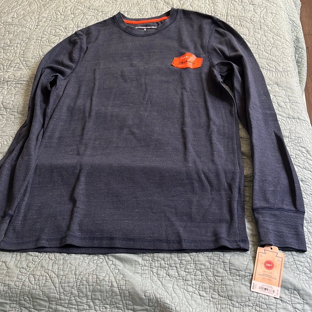 Blue thermal long sleeve shirt